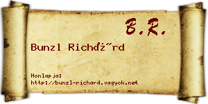 Bunzl Richárd névjegykártya